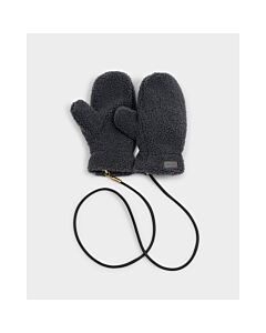 Katie Loxton Teddy Mittens with Cord - Charcoal